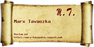 Marx Tavaszka névjegykártya